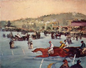 Rennen in het Bois de Boulogne door Édouard Manet